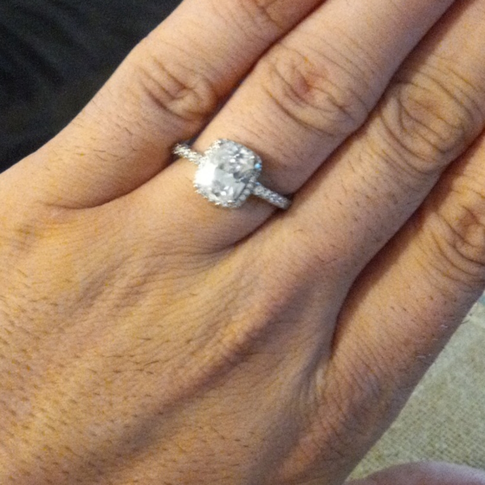 Sterling silver and white sapphire ring sz 9